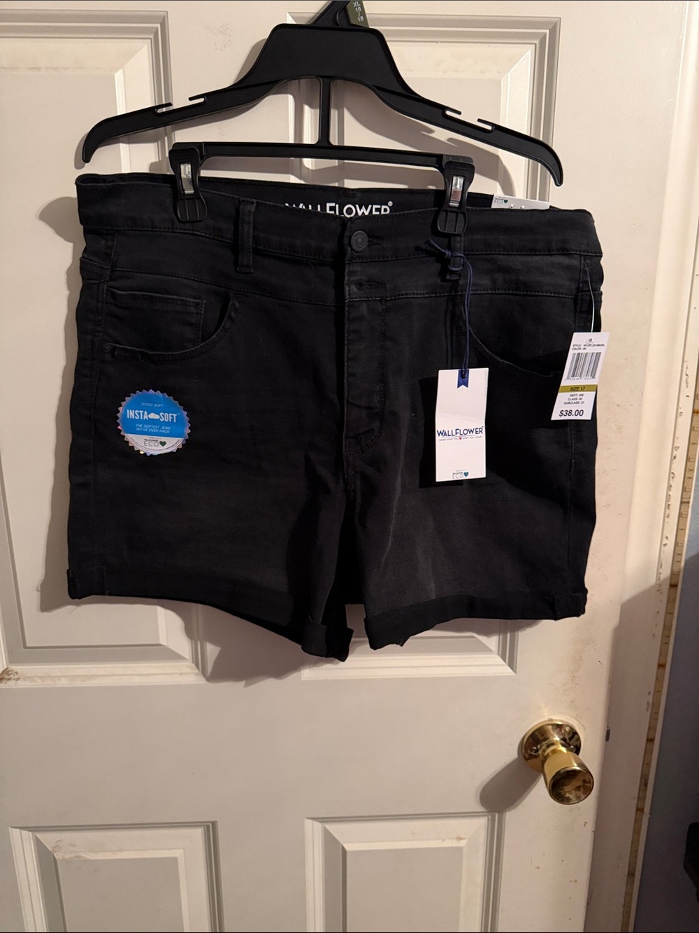 Wallflower Black Stretch Denim Jean Shorts